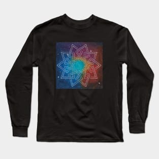 Lagoon Nebula galaxy star pattern watercolor Long Sleeve T-Shirt